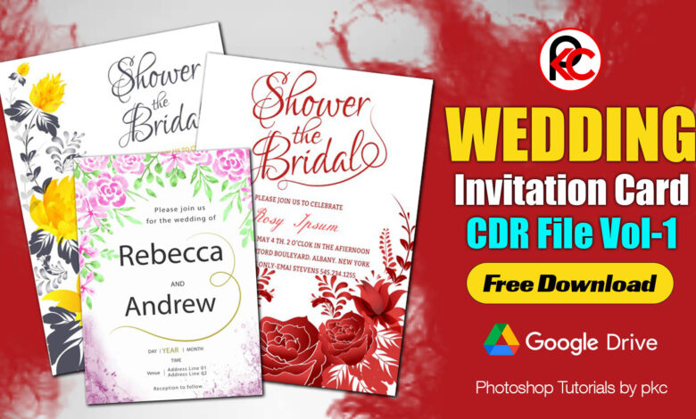 Wedding Invitation Card CDR File Vol 1 Free Download